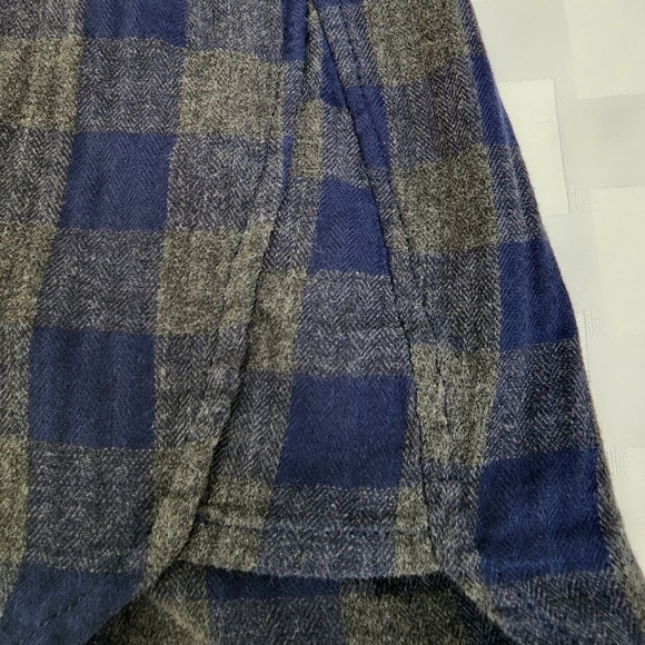 Ro & De Blue Collar Button Plaid Long Sleeve Drawstring Shift Dress Size SX - Picture 5 of 7